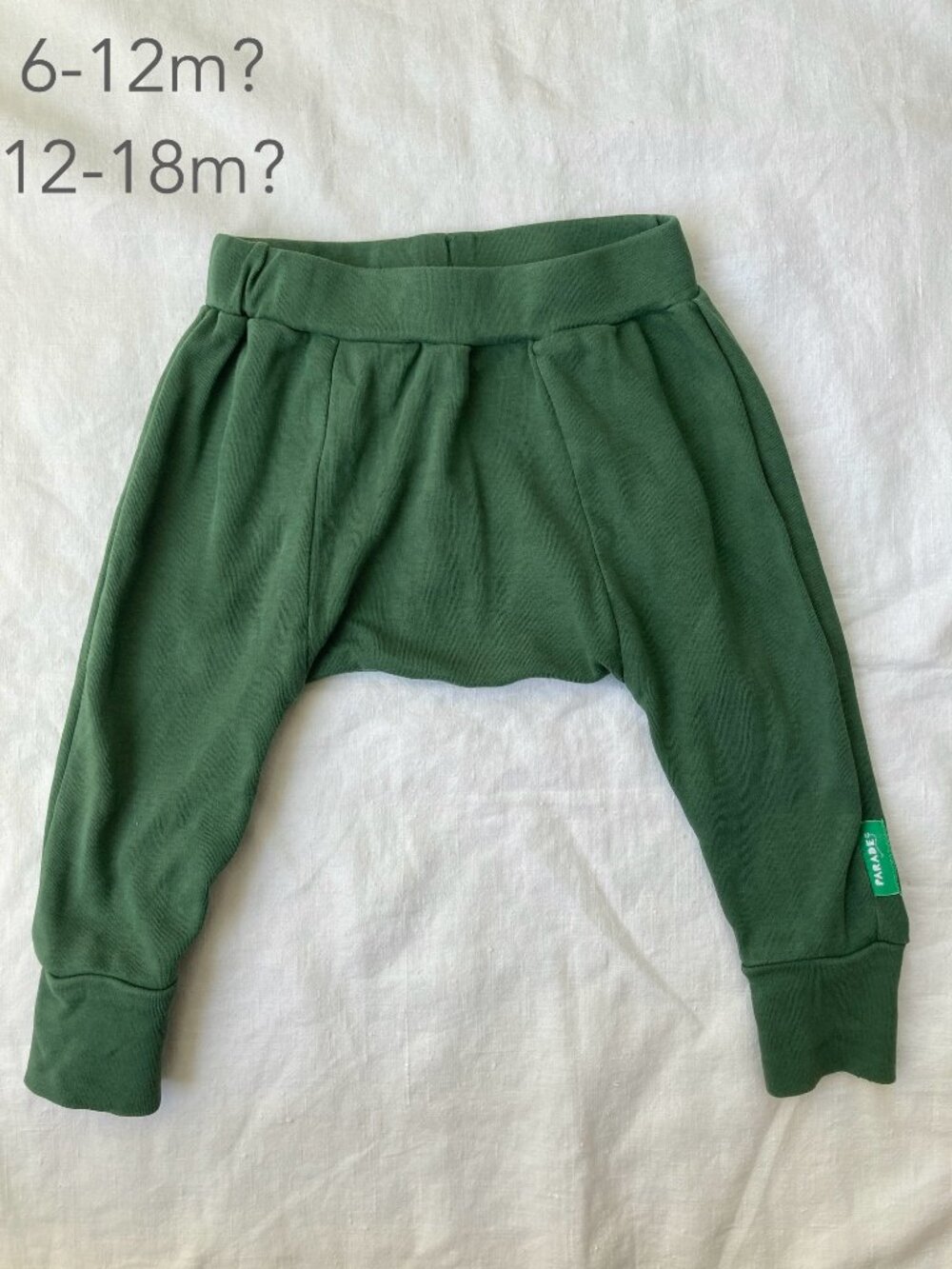 🪴5/$30 Parade 6-12/12-18 Months Baby Green Harem Pants Fall Canadian